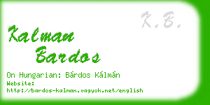 kalman bardos business card