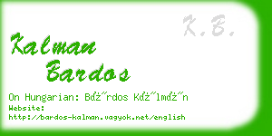 kalman bardos business card